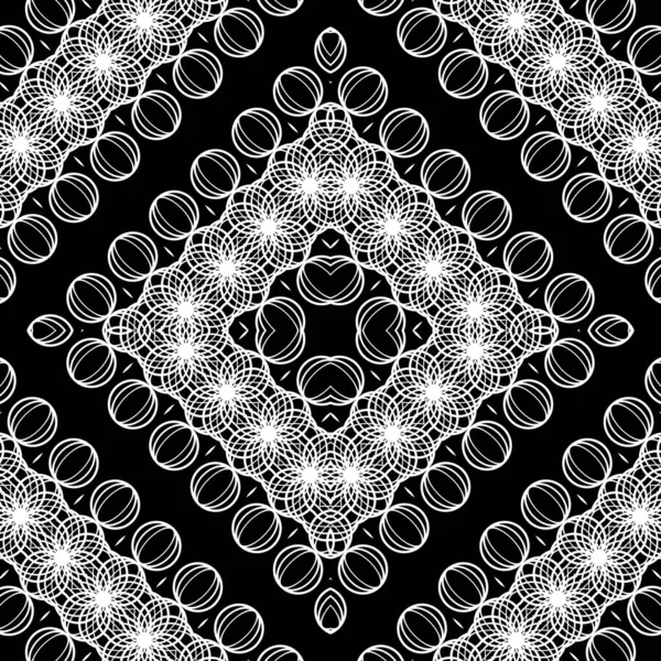 Design Seamless Decorative Lacy Pattern Abstract Diamond Monochrome Background Vector — Stock Vector