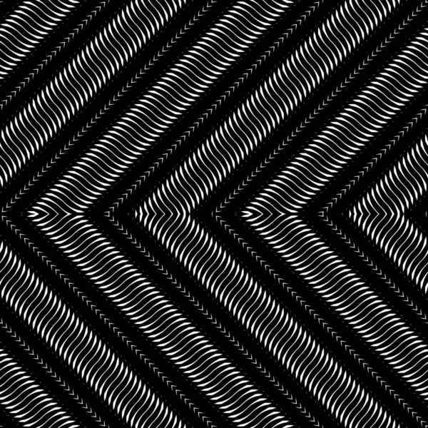 Conception Sans Couture Motif Zigzag Monochrome Fond Géométrique Abstrait Art — Image vectorielle