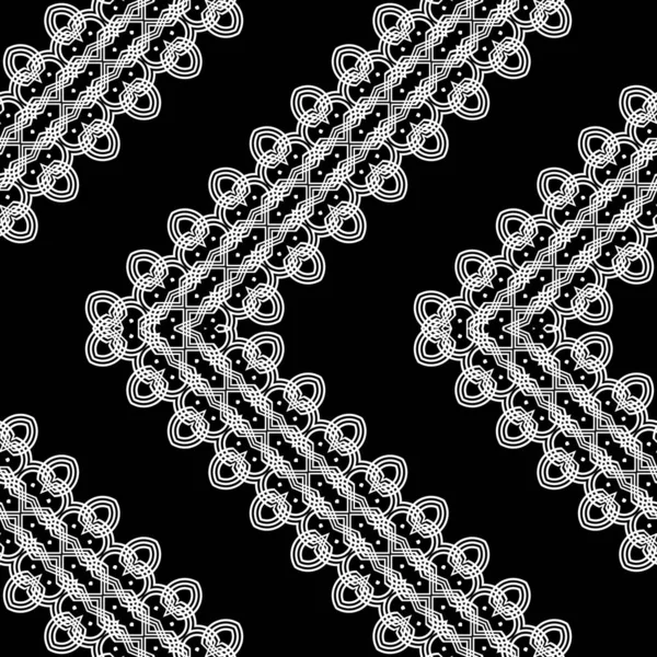 Diseño Sin Costuras Zigzag Patrón Decorativo Fondo Rejilla Monocromo Abstracto — Archivo Imágenes Vectoriales