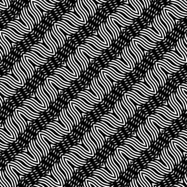 Kusursuz Monokrom Zigzag Deseni Tasarla Soyut Dalga Arkaplanı Vektör Sanatı — Stok Vektör