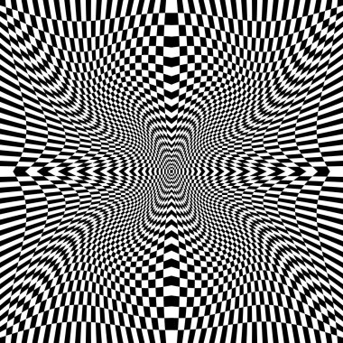 Design monochrome movement illusion checkered background clipart