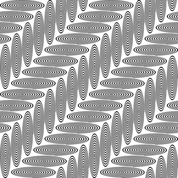 Design seamless monochrome ellipse geometric pattern — Stock Vector