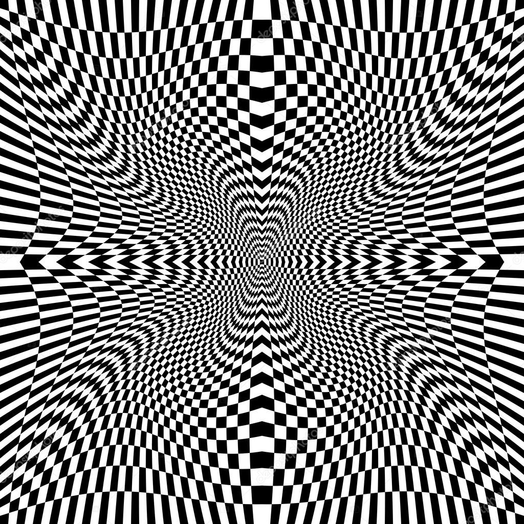 Design monochrome movement illusion checkered background