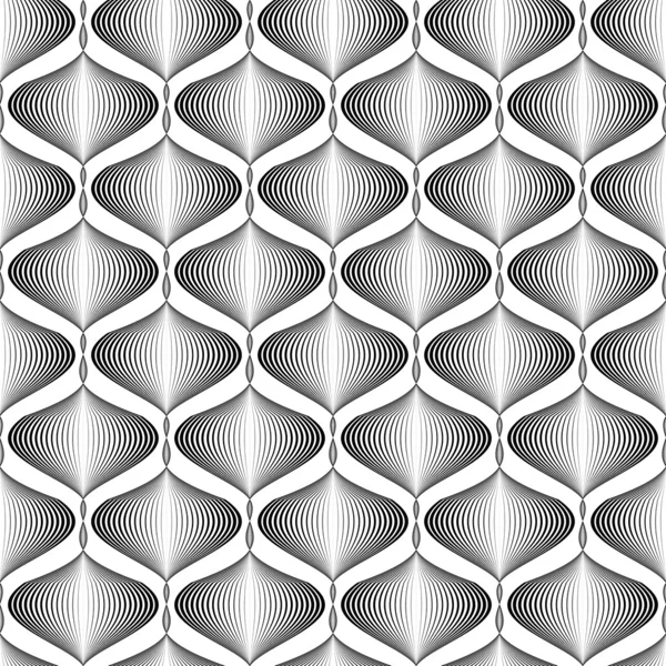 シームレスなモノクロ ジグザグ波のデザイン パターン — ストックベクタ