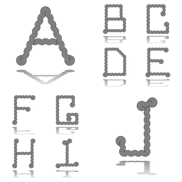 Diseña letras ABC de la A a la J — Vector de stock