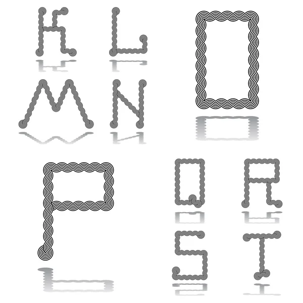 Diseña letras ABC de K a T — Vector de stock