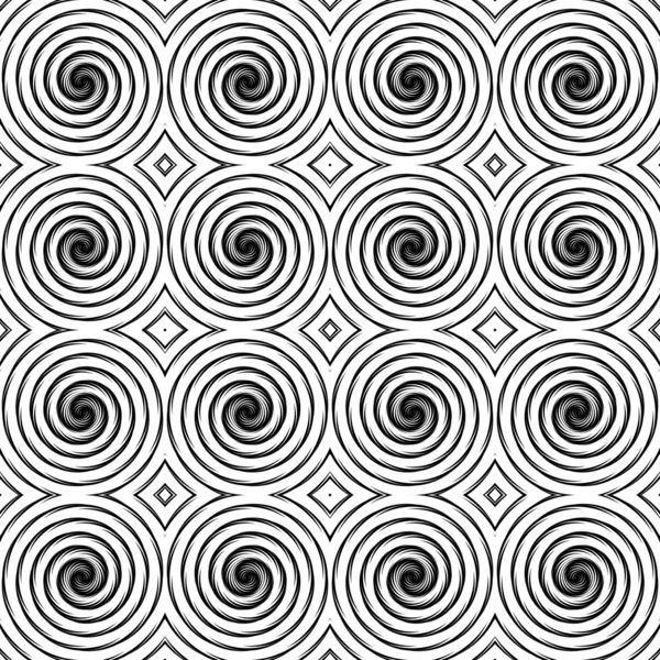 Design seamless monochrome spiral movement pattern — Stock Vector