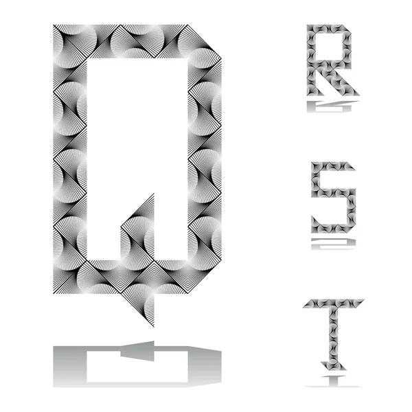 Design ABC letras de Q para T — Vetor de Stock