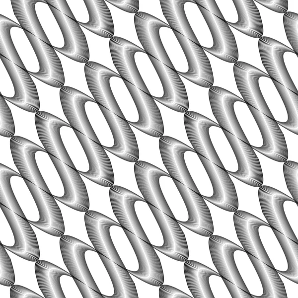 Design seamless monochrome twisted wave pattern — Stock Vector