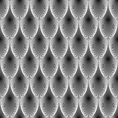 Dikişsiz elips tek renkli geometrik çizgiler desen tasarım