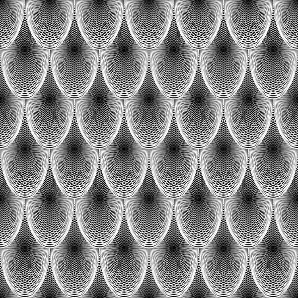 Diseño inconsútil monocromo elipse geometría líneas patrón — Vector de stock