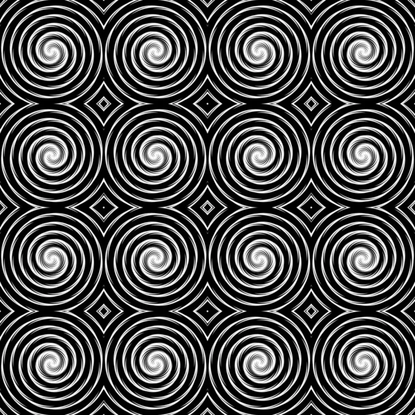 Design seamless monochrome spiral movement pattern — Stock Vector