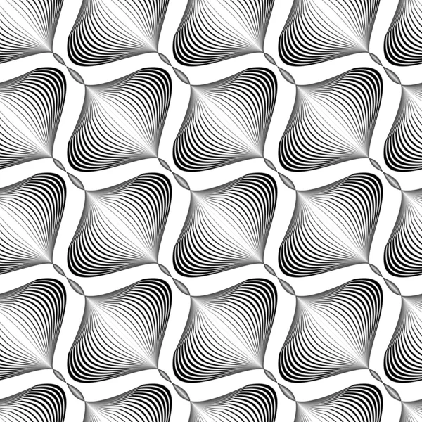Diseño sin costuras monocromo patrón de onda en zigzag — Vector de stock