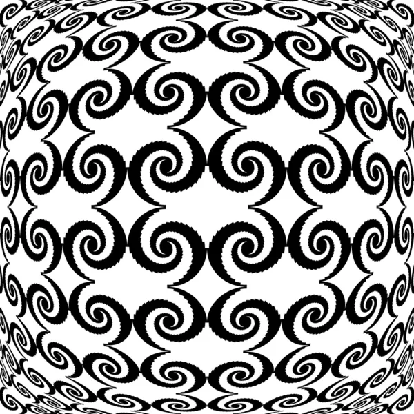 Design monochrome warped grid decorative pattern — Stock Vector