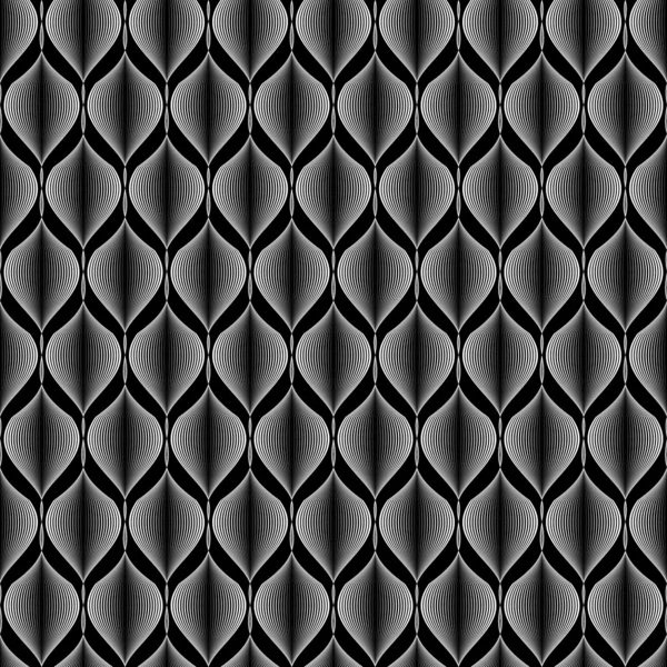 Conception sans couture motif d'onde en zigzag monochrome — Image vectorielle