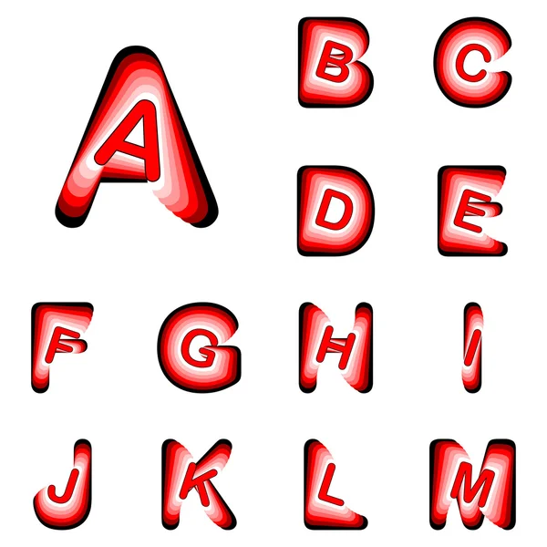 Diseño de letras ABC de A a M — Vector de stock