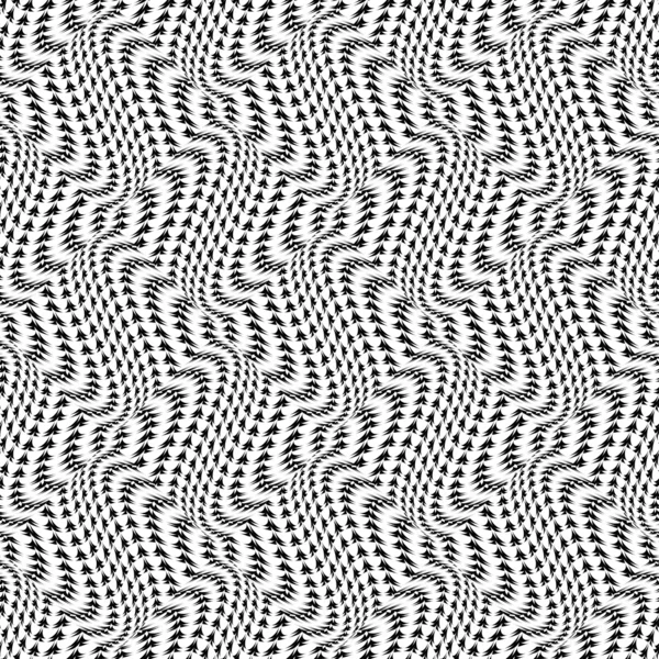 Design seamless monochrome movement illusion trellised pattern — Stock Vector