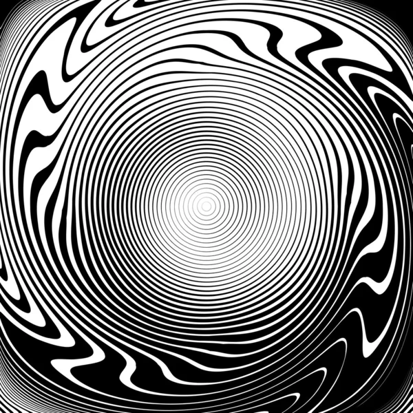 Design monochrome vortex mouvement illusion fond — Image vectorielle