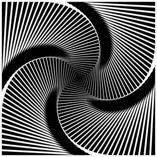 Design monochrome twirl movement illusion background — Stock Vector