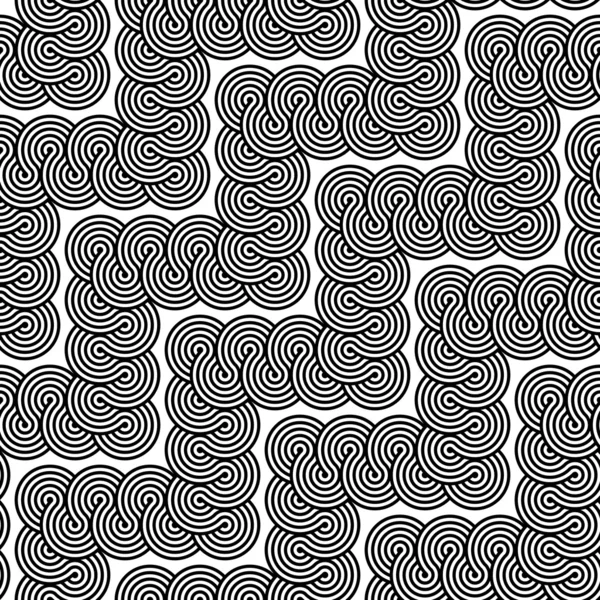 Naadloze monochroom zigzag lacy ontwerppatroon — Stockvector