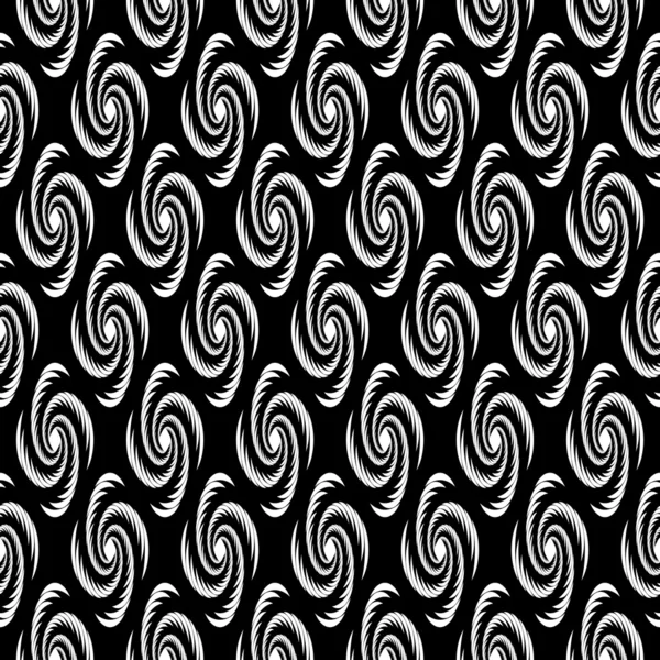 Design varrat nélküli fekete-fehér vortex csavaró minta — Stock Vector