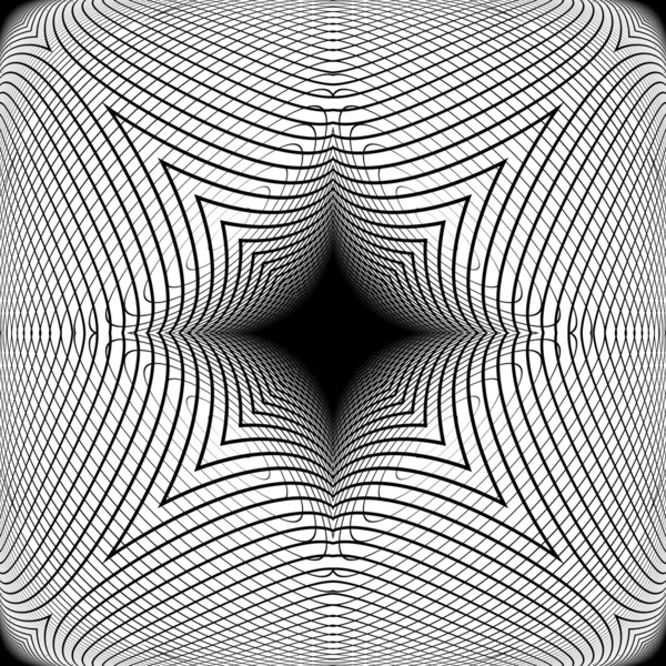Modèle de grille déformée monochrome — Image vectorielle