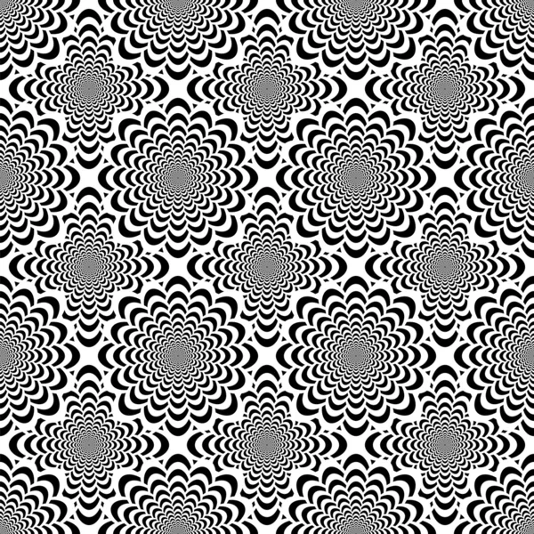 Design seamless monochrome spiral movement pattern — Stock Vector