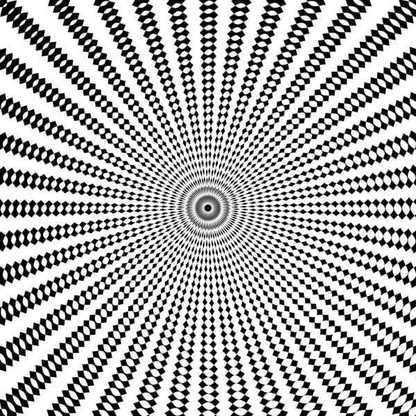 Design monochrome circle movement illusion background — Stock Vector