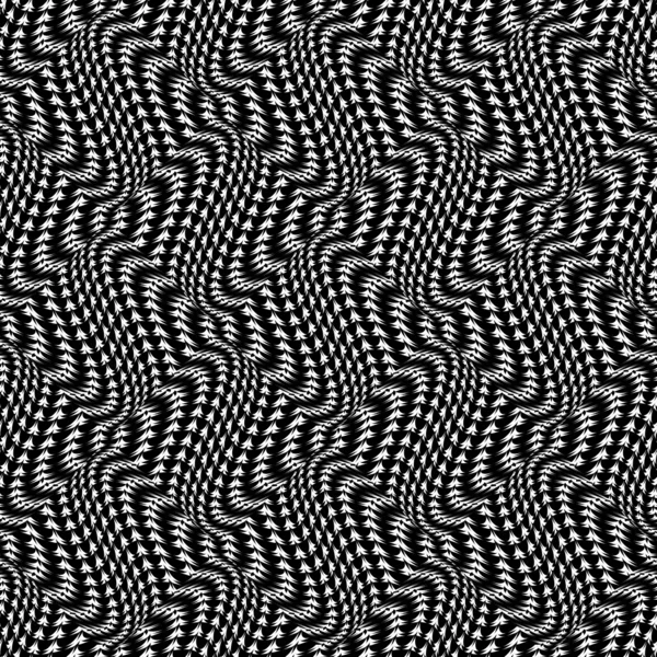 Conception sans couture mouvement monochrome illusion motif treillis — Image vectorielle