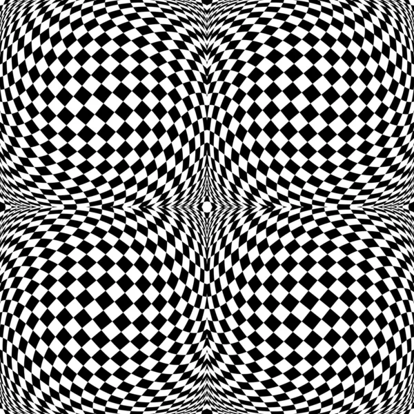 白黒運動錯覚格子縞背景をデザインします。 — ストックベクタ