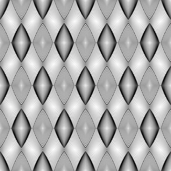 Design seamless monochrome geometric diamond pattern — Stock Vector