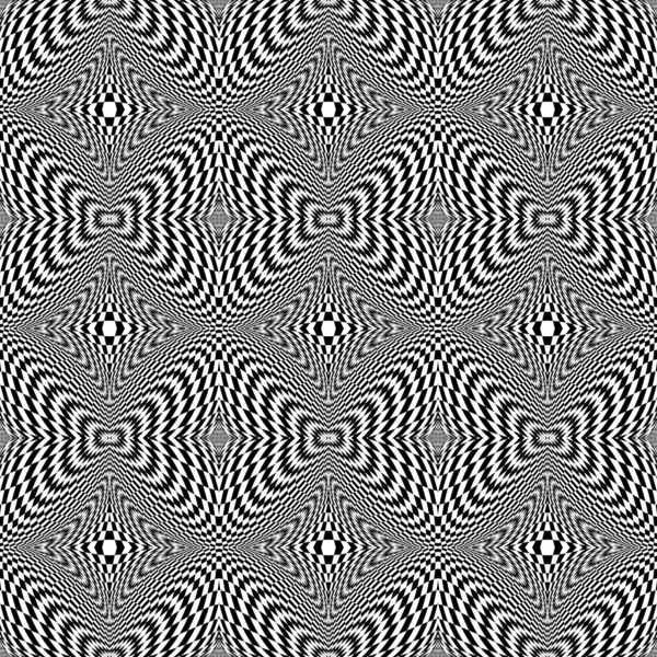 Design sömlös monokrom motion illusion rutig bakgrund — Stock vektor