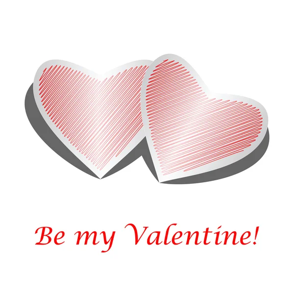 Design fond de coeur avec des mots "Be my Valentine " — Image vectorielle