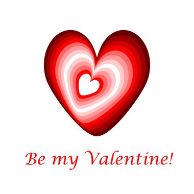 Tasarım Sevgililer günü kartı ile çizgili kırmızı kalp