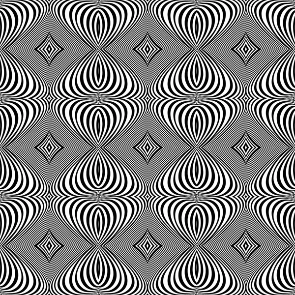 Conception sans couture lignes tourbillon monochrome fond — Image vectorielle