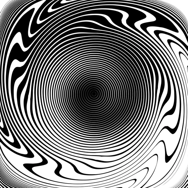 Design monochrome vortex mouvement illusion fond — Image vectorielle