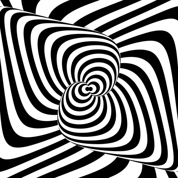 Design monochrome whirl movement illusion background — Stock Vector