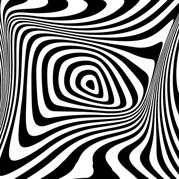 Design monochrom wirbeln Bewegung Illusion Hintergrund — Stockvektor