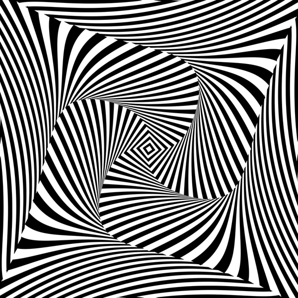 Design monochrom Wirbel Bewegung Illusion Hintergrund — Stockvektor