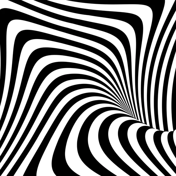 Diseño monocromo vórtice movimiento ilusión fondo — Vector de stock