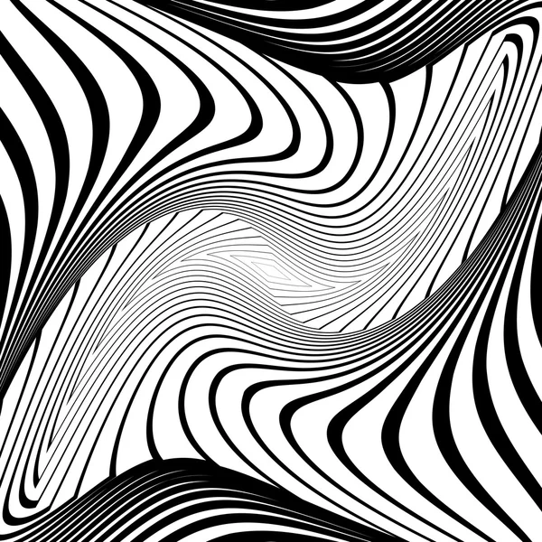 Diseño monocromo giro movimiento ilusión fondo — Vector de stock