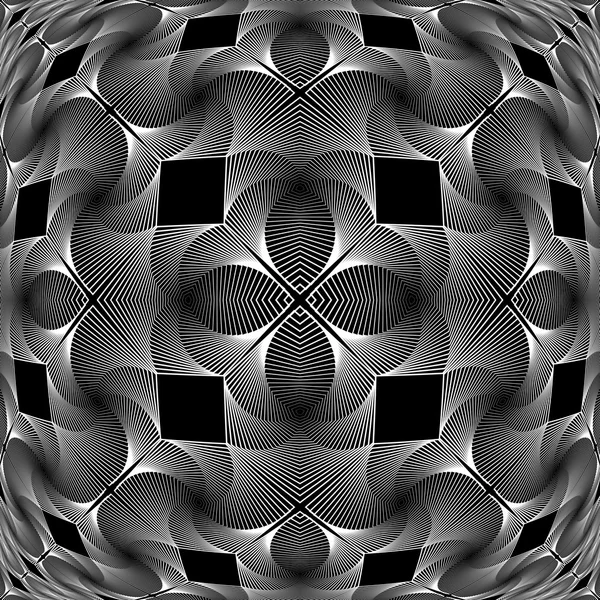 Design motif géométrique décoratif monochrome — Image vectorielle