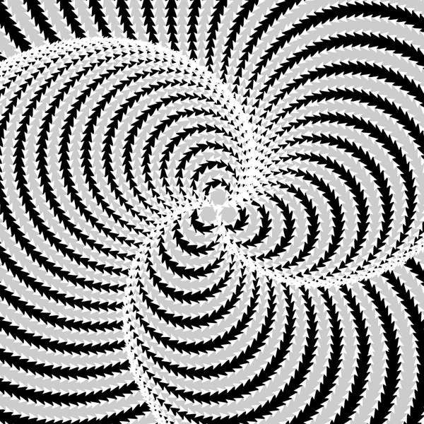 モノクロ クルクル回す循環運動錯覚背景をデザインします。 — ストックベクタ
