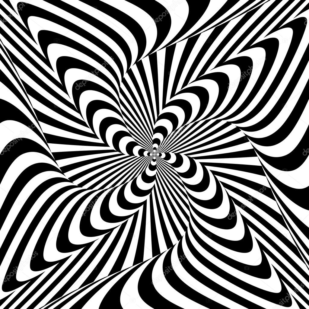 Design monochrome whirlpool motion illusion background
