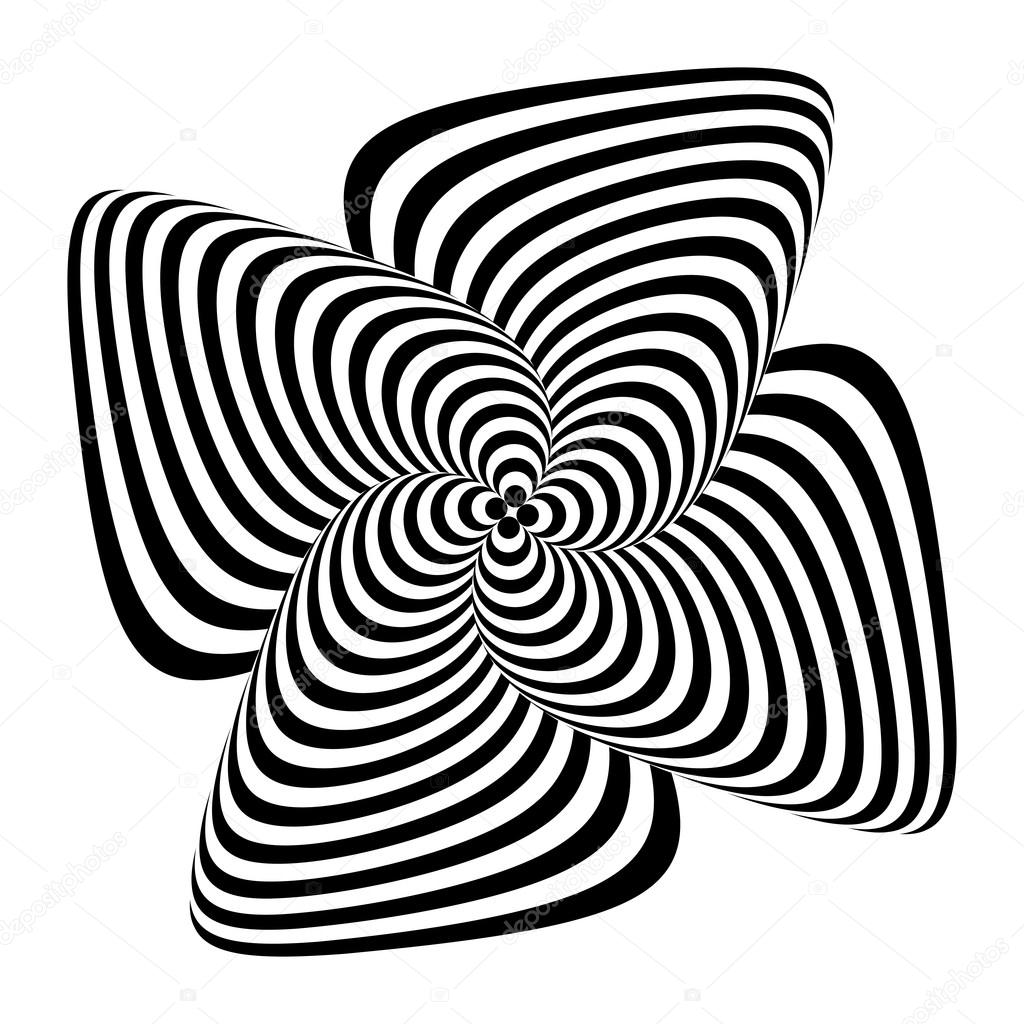 Design monochrome whirlpool motion illusion background