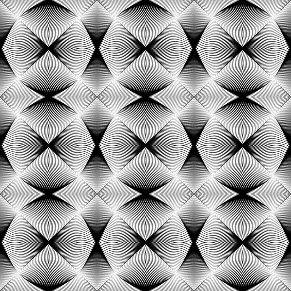 Design motif géométrique monochrome sans couture — Image vectorielle