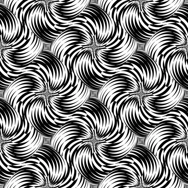 Design seamless monochrome twisted pattern — Stock Vector