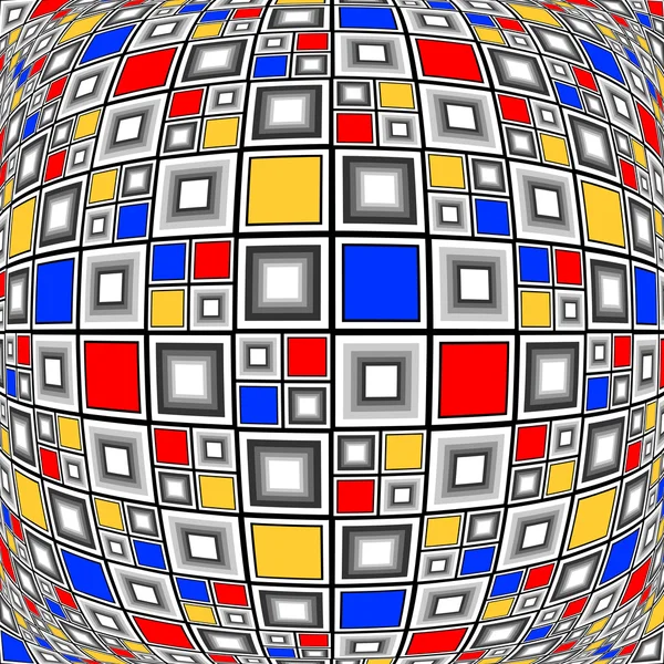Design deformado colorido verificado padrão de mosaico — Vetor de Stock