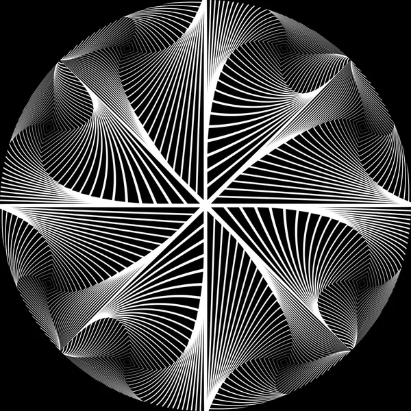 Diseño monocromo fondo abstracto circular — Vector de stock