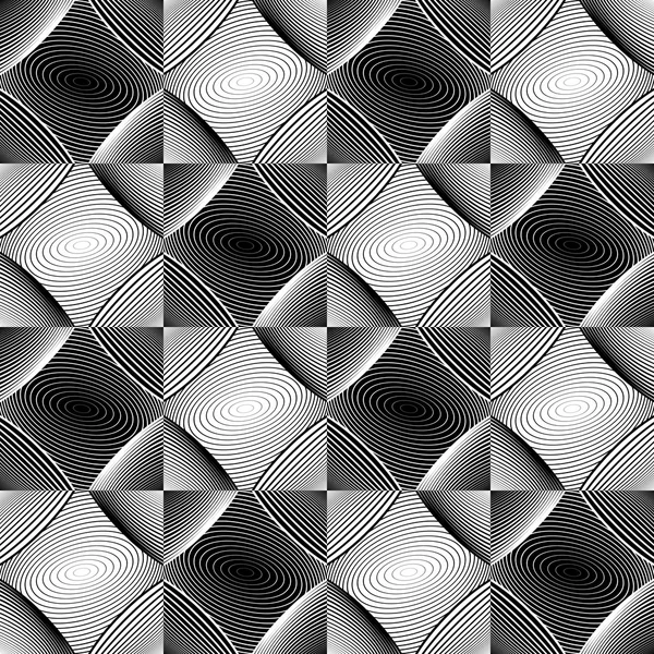 Diseño inconsútil patrón de diamante geométrico monocromo — Vector de stock